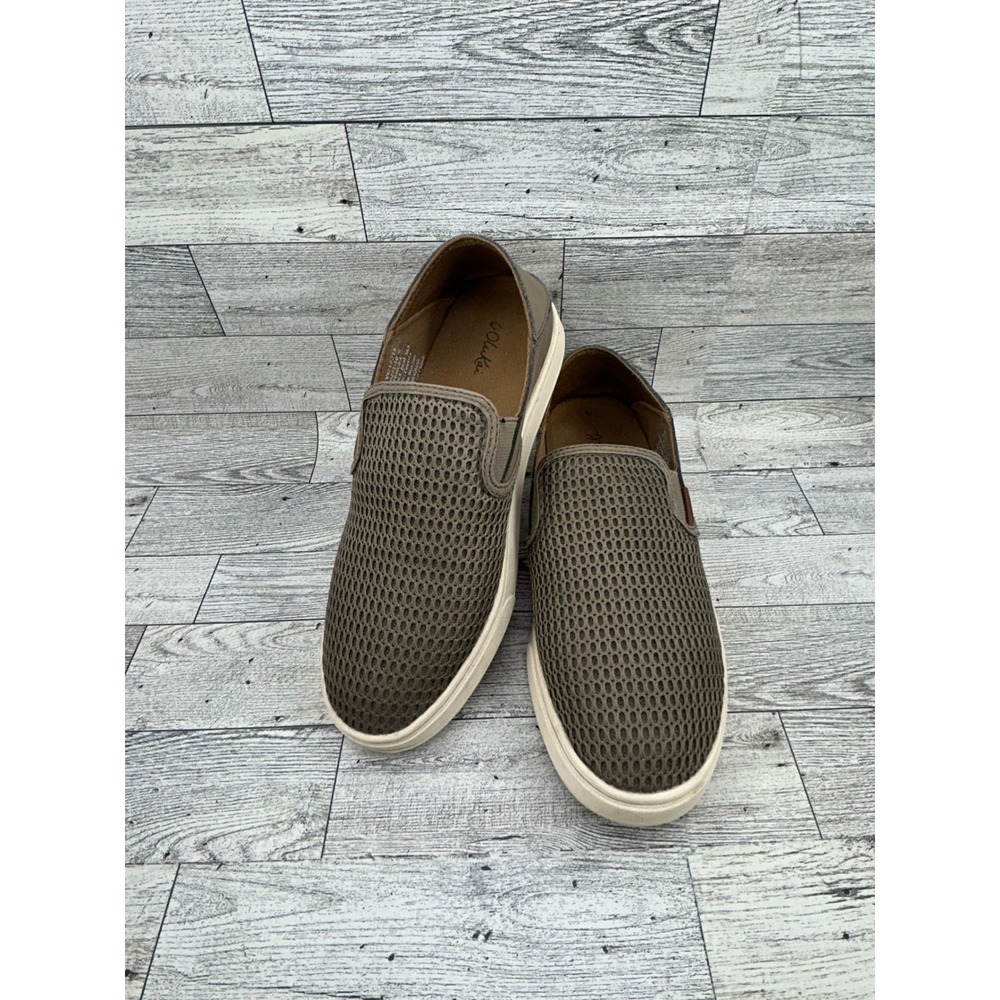 Olukai Pehuea Mesh Slip On‎ Sneakers Olive Green Womens Size 6.5